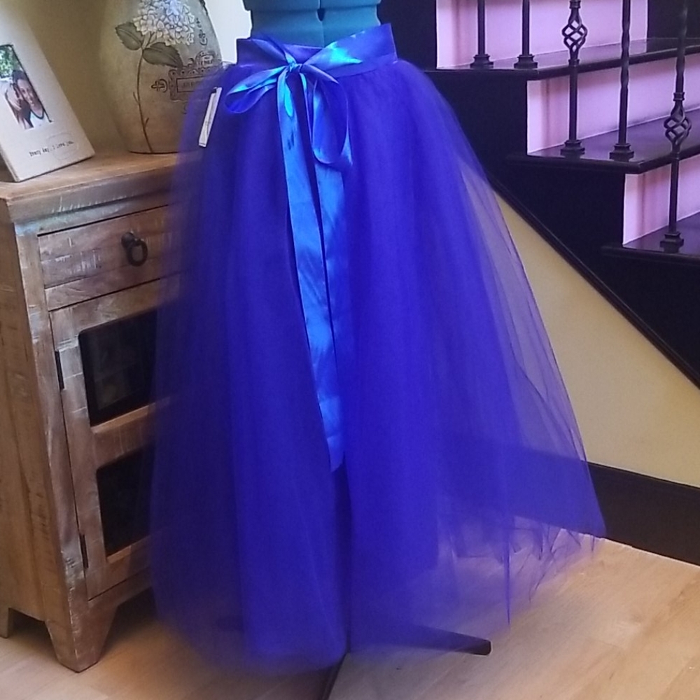 NWT Dressyonly Sheer Mesh Tulle Overlay Tutu Skirt